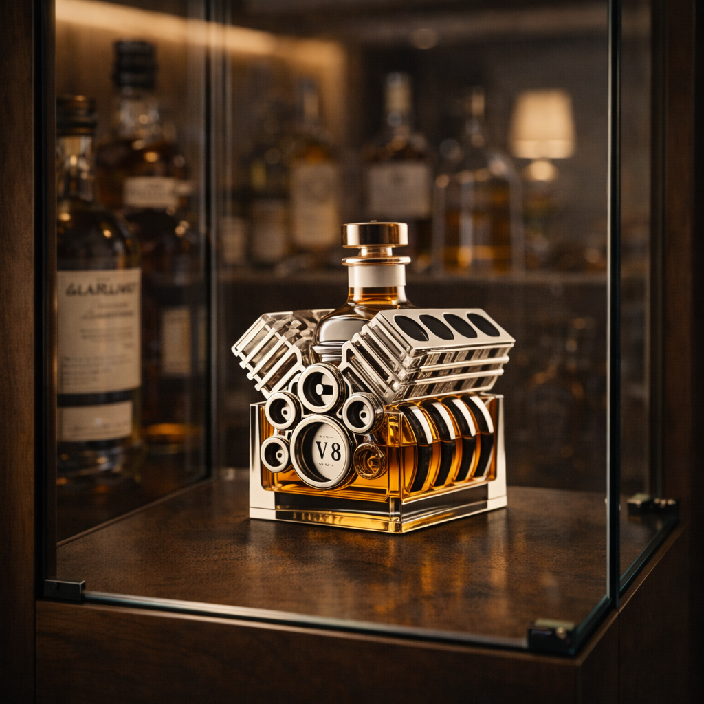 Bottiglia da Whisky 'Motor' - L'Eleganza della Velocità